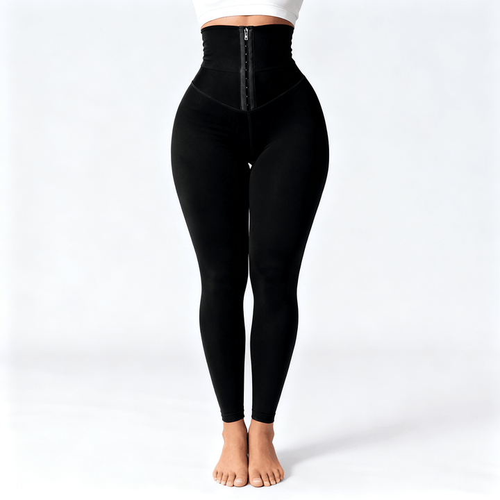 Cinchley – Women's High-Waist Corset Leggings Black