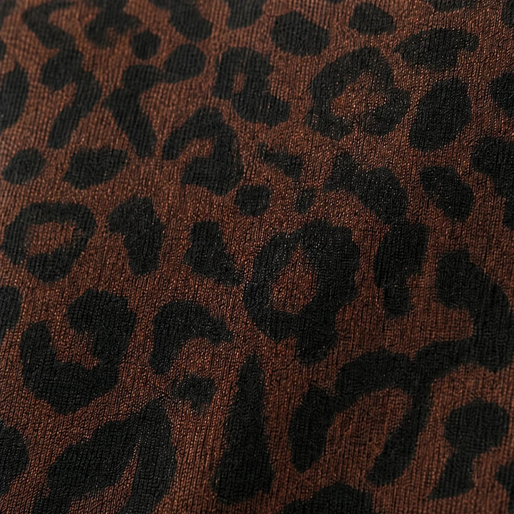 Vespera – Leopard Print Sheer V-Neck Top