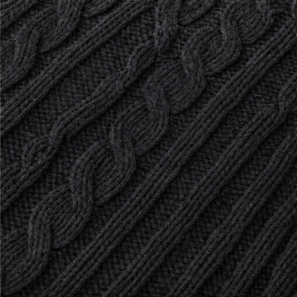 Cabelune – Cable-Knit Asymmetric Poncho Sweater