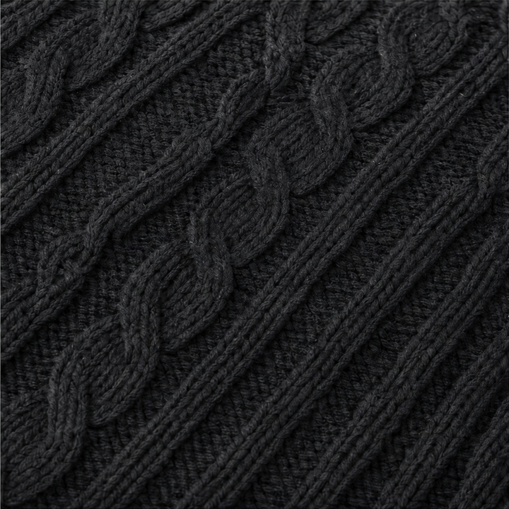 Cabelune – Cable-Knit Asymmetric Poncho Sweater
