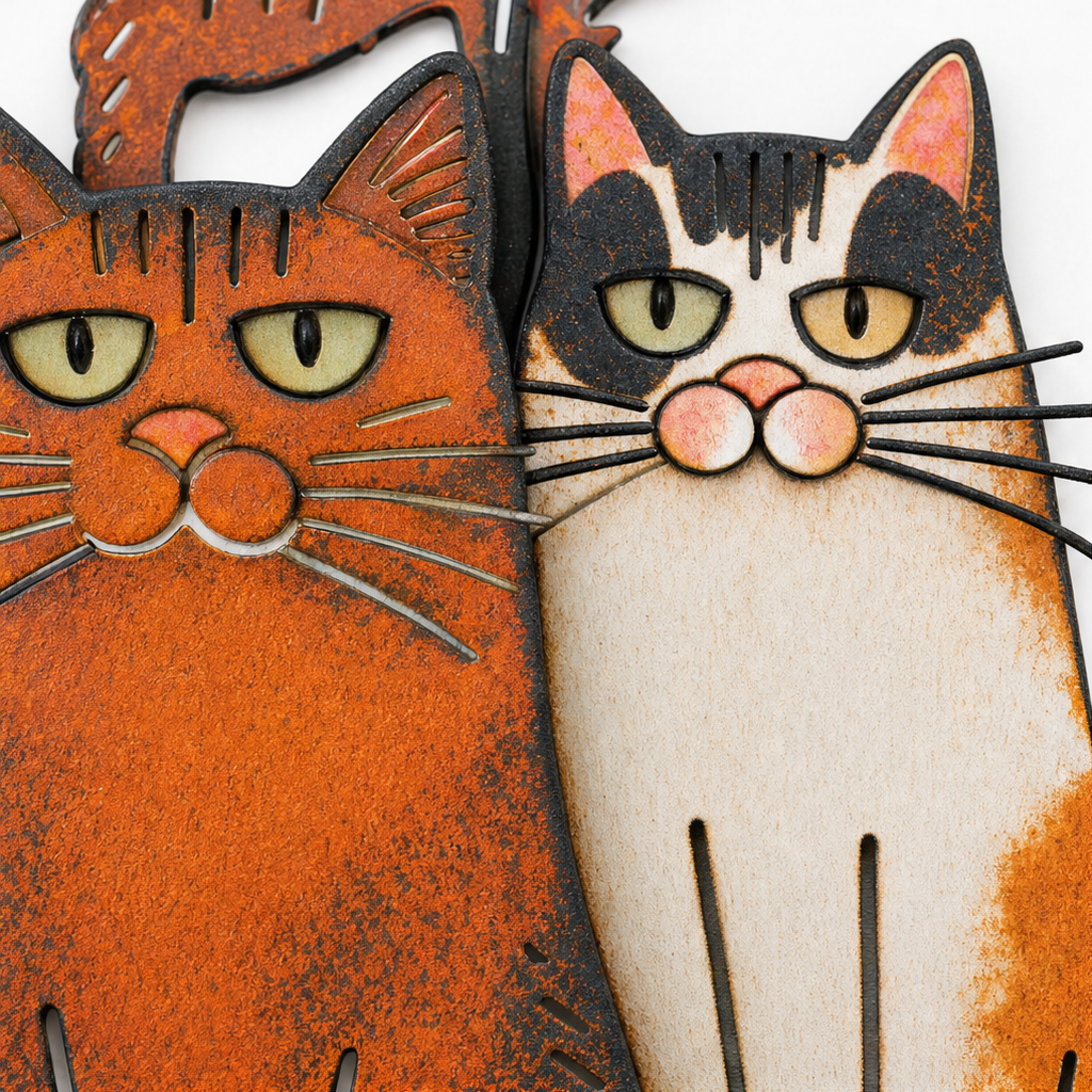 Catkins – Expressive Cat Metal Wall Art