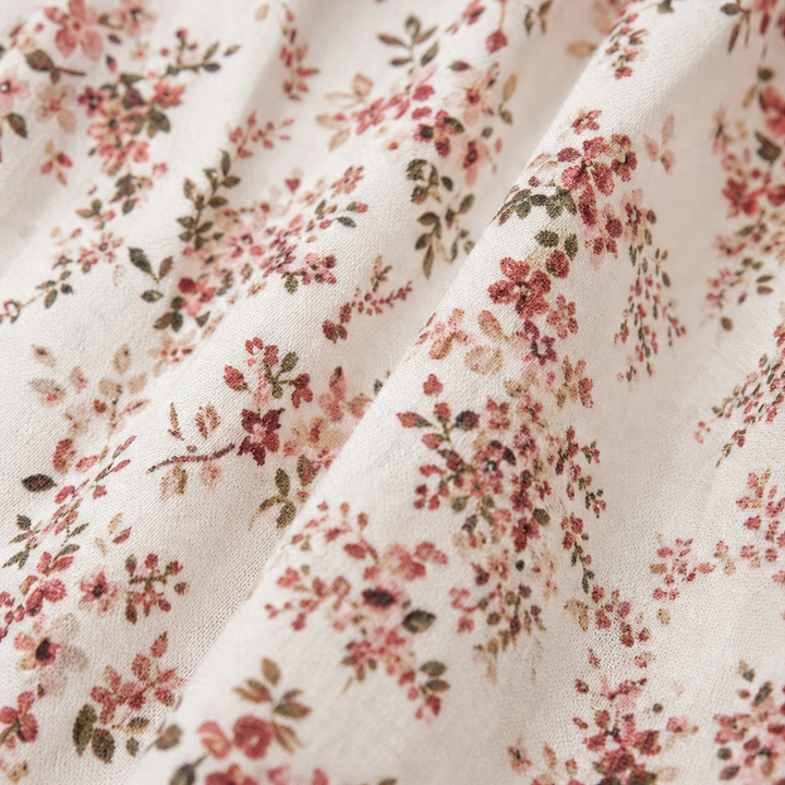 Fiora – Floral Smocked Square-Neck Blouse