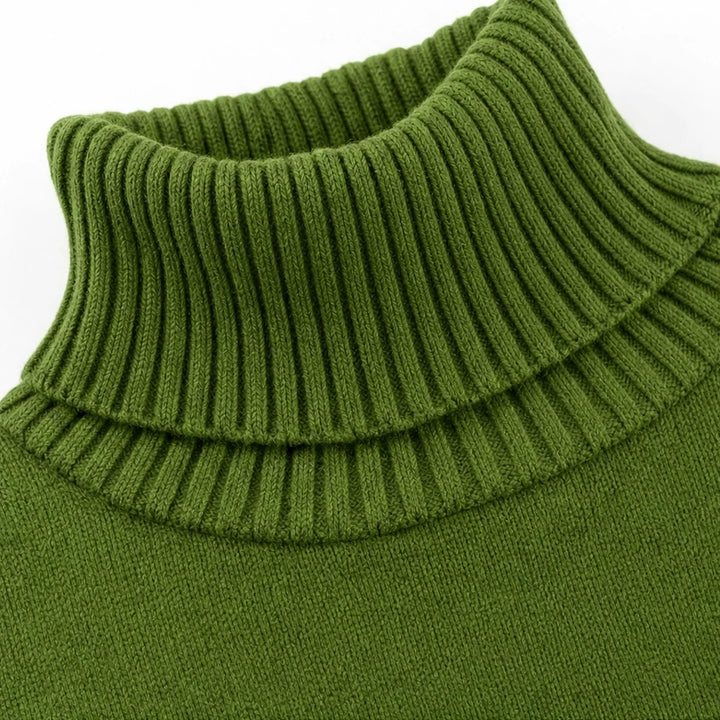 Cozyelle – Ribbed Dropped-Shoulder Turtleneck Sweater