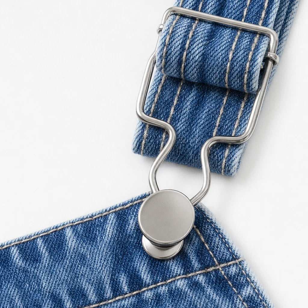 Wearbella – Washed Denim-Look Wide-Leg Dungarees