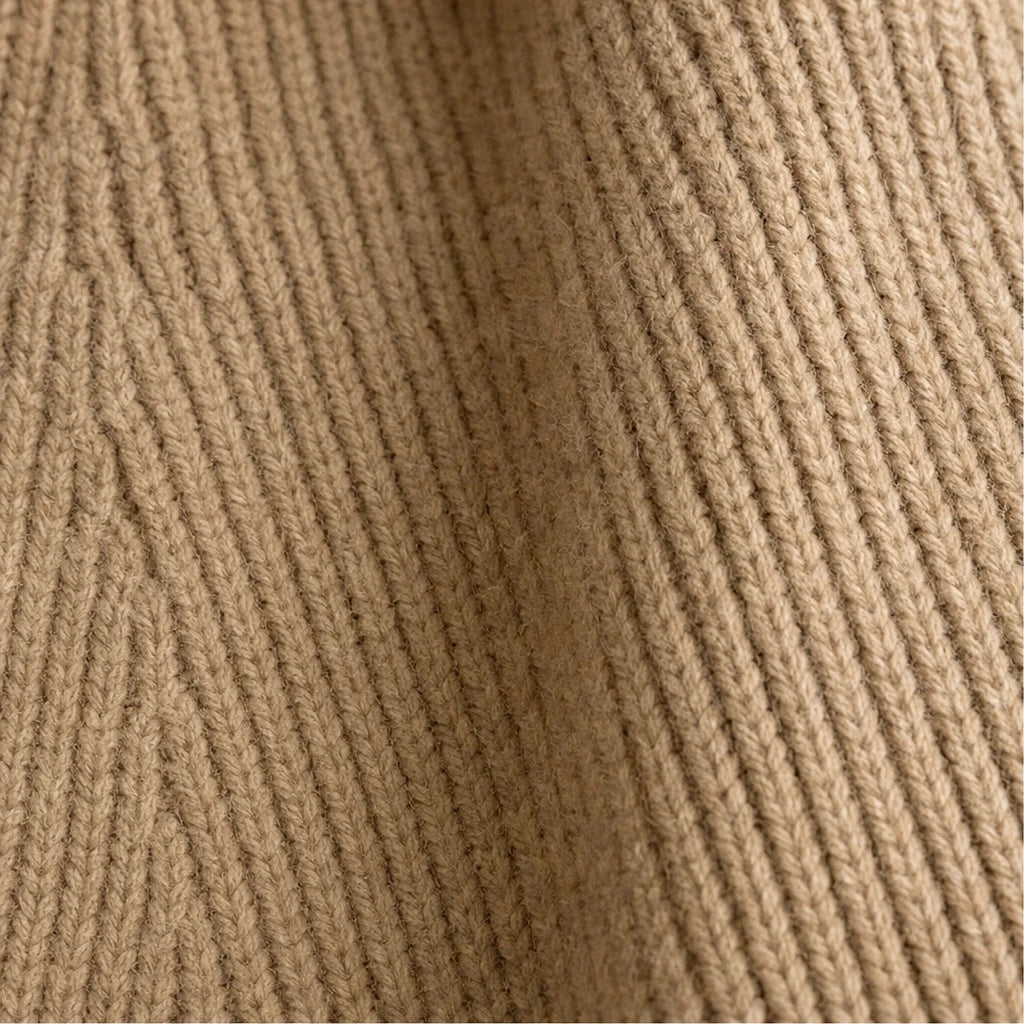 Sorella – Ribbed Asymmetric Button-Front Sweater