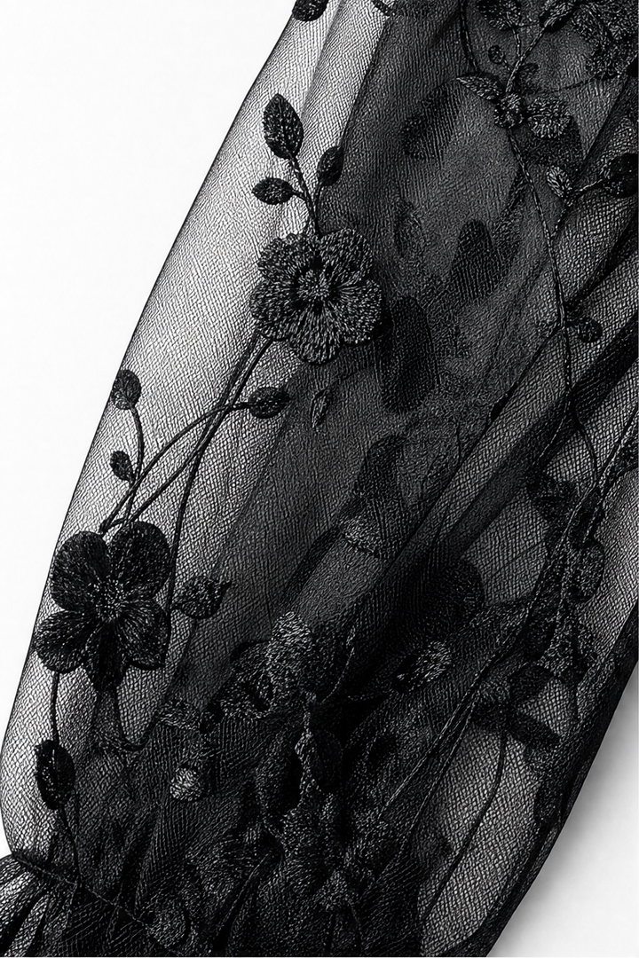 Wearbella – Lace-Sleeve A-Line Empire Waist Maxi Dress