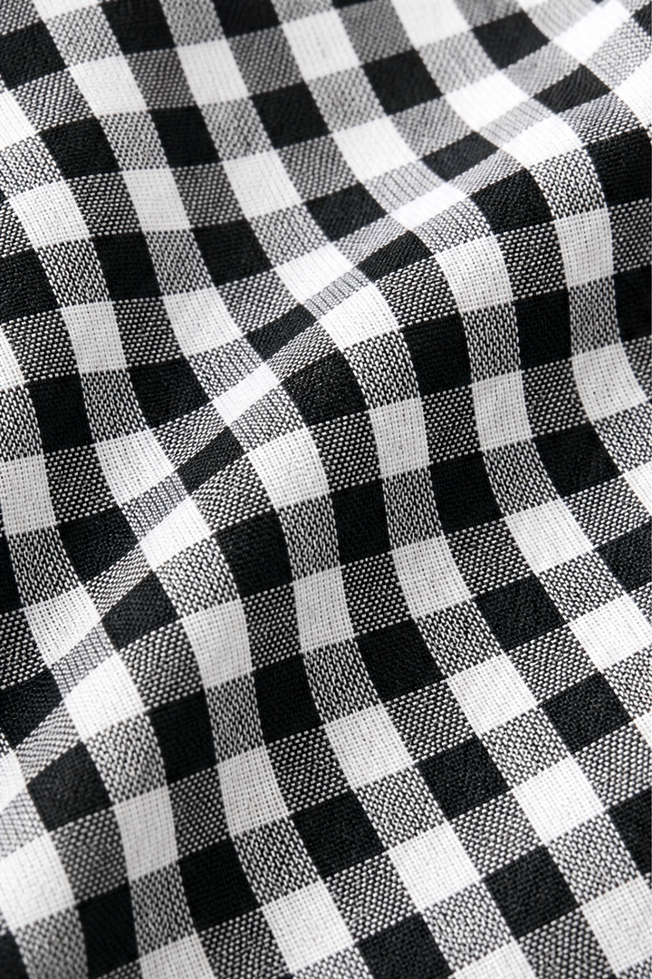 Checkered Long-Sleeve Button-Up Shirt For Women