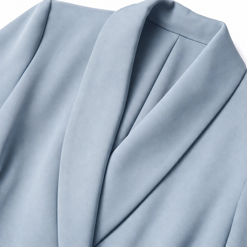 Drapevera – Buckle-Belted Wrap Blazer And Wide-Leg Trouser Set