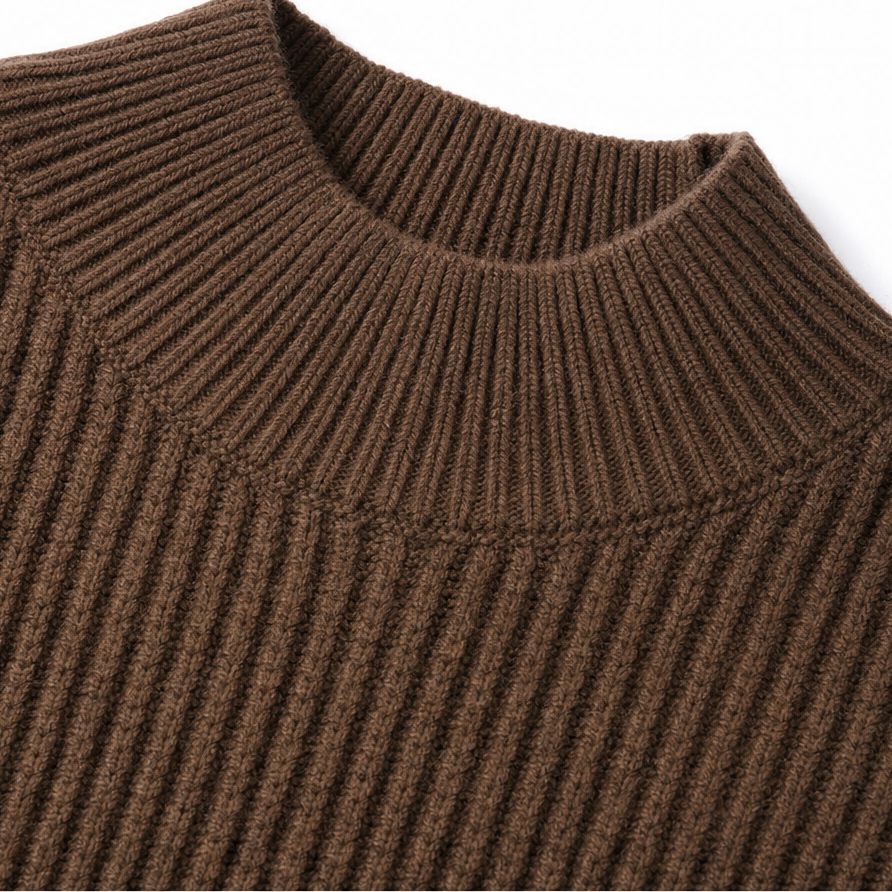 Vivelle – Asymmetric Gold-Button Bishop Sleeve Cardigan