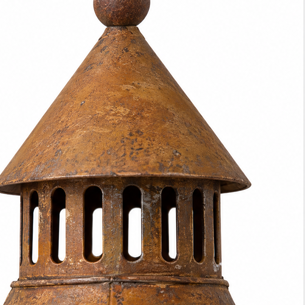 Lumenkeep – Distressed Metal Lighthouse Candle Lantern