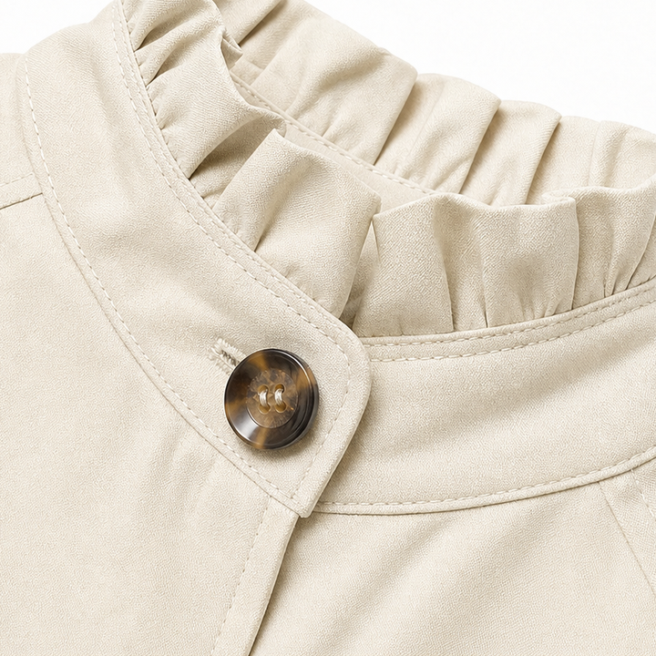 Cuff & Collar – Plaid Cuff Ruffle Collar Short Trench Coat