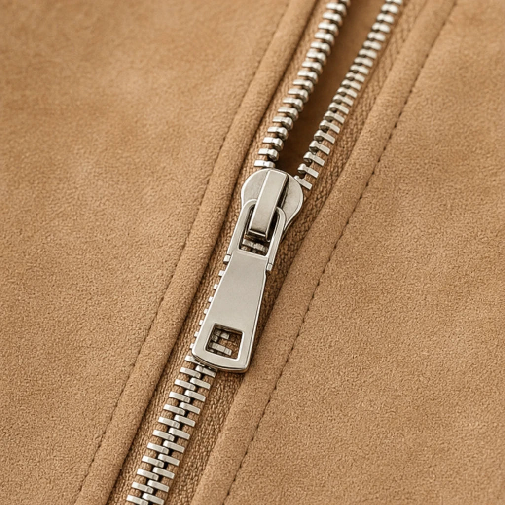 Svelte Moto – Slim-Fit Suede-Look Biker Jacket