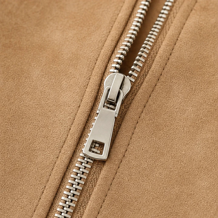 Svelte Moto – Slim-Fit Suede-Look Biker Jacket