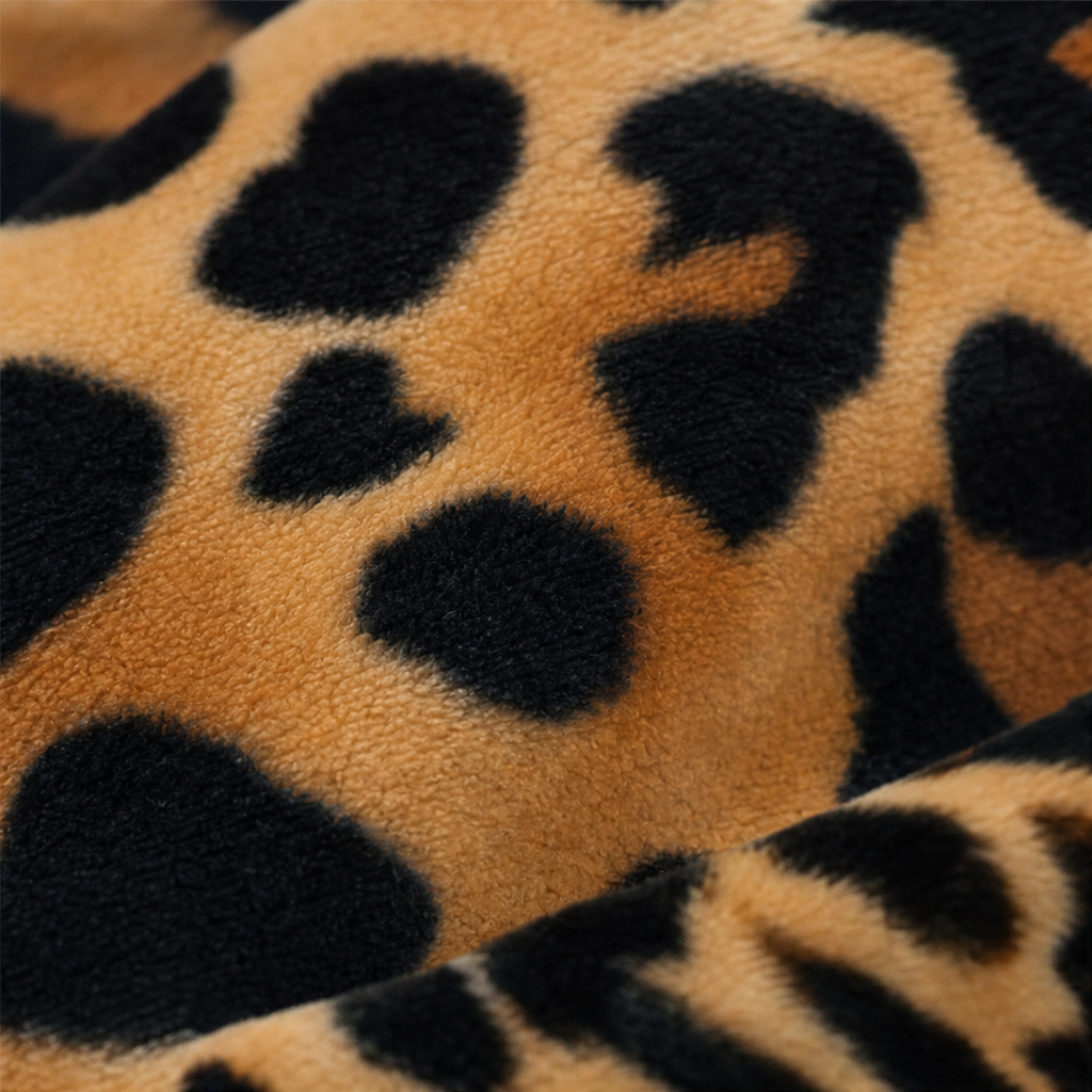 Purrfecto – Leopard Print Polyester Throw Blanket