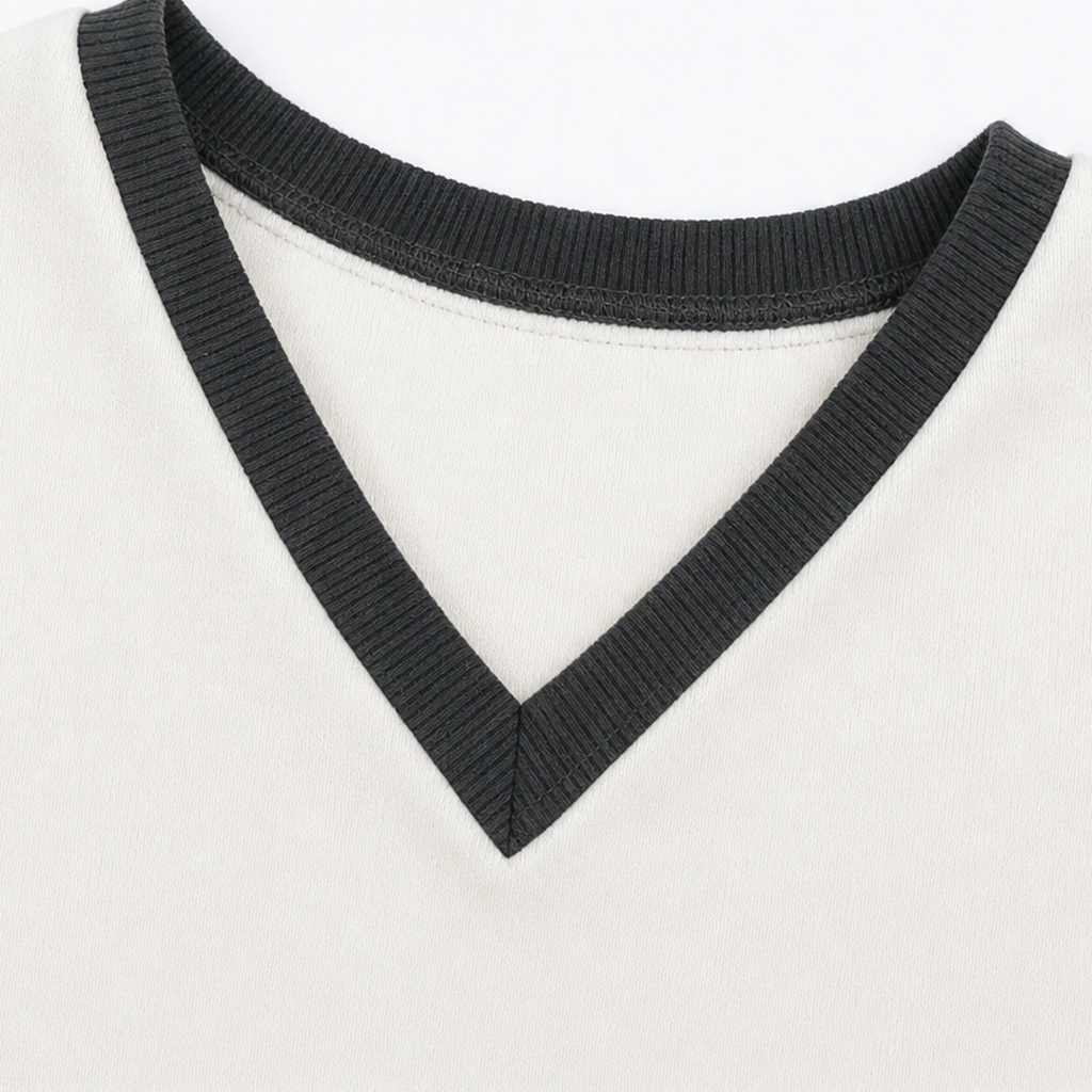 Velaform – Ribbed V-Neck Long-Sleeve Top And Skirt Set
