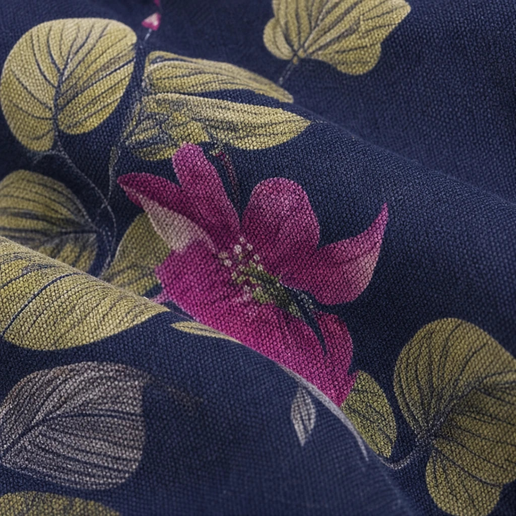 Leafora – Vintage Leaf-Print Hoodie Jacket