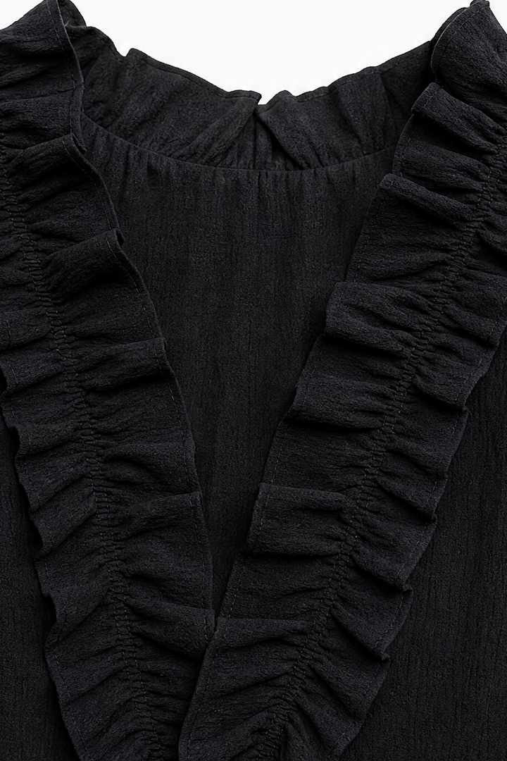 Breezalyn – Tiered Ruffle V-Neck Maxi Dress