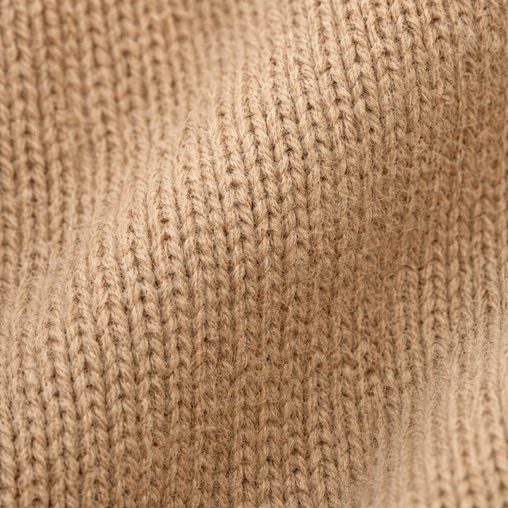 Foldelle – Asymmetrical Fold-Over Collar Knit Sweater