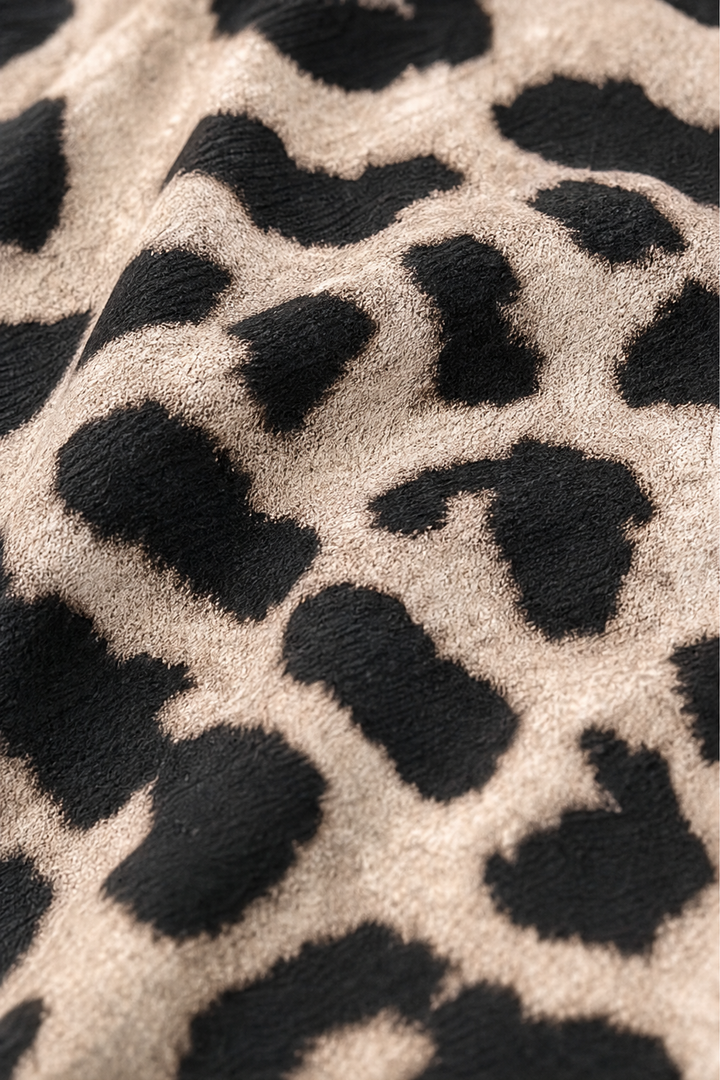 Wearbella – Color-Block Leopard Print Peplum Top