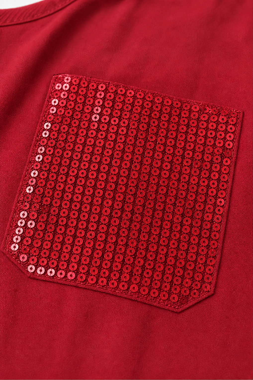 Duskglint – Sequin Pocket Panel Button-Down Top