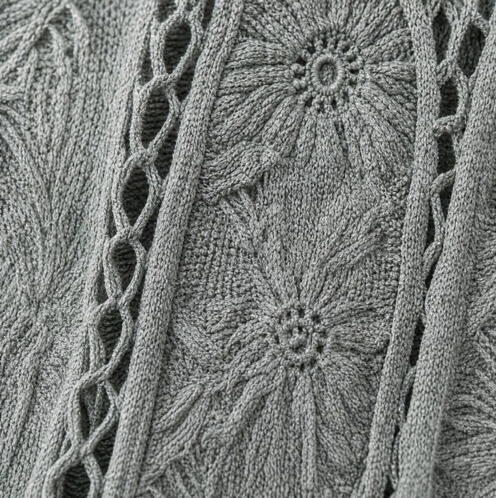 Lunaveil – Openwork Lace Oversized Cardigan