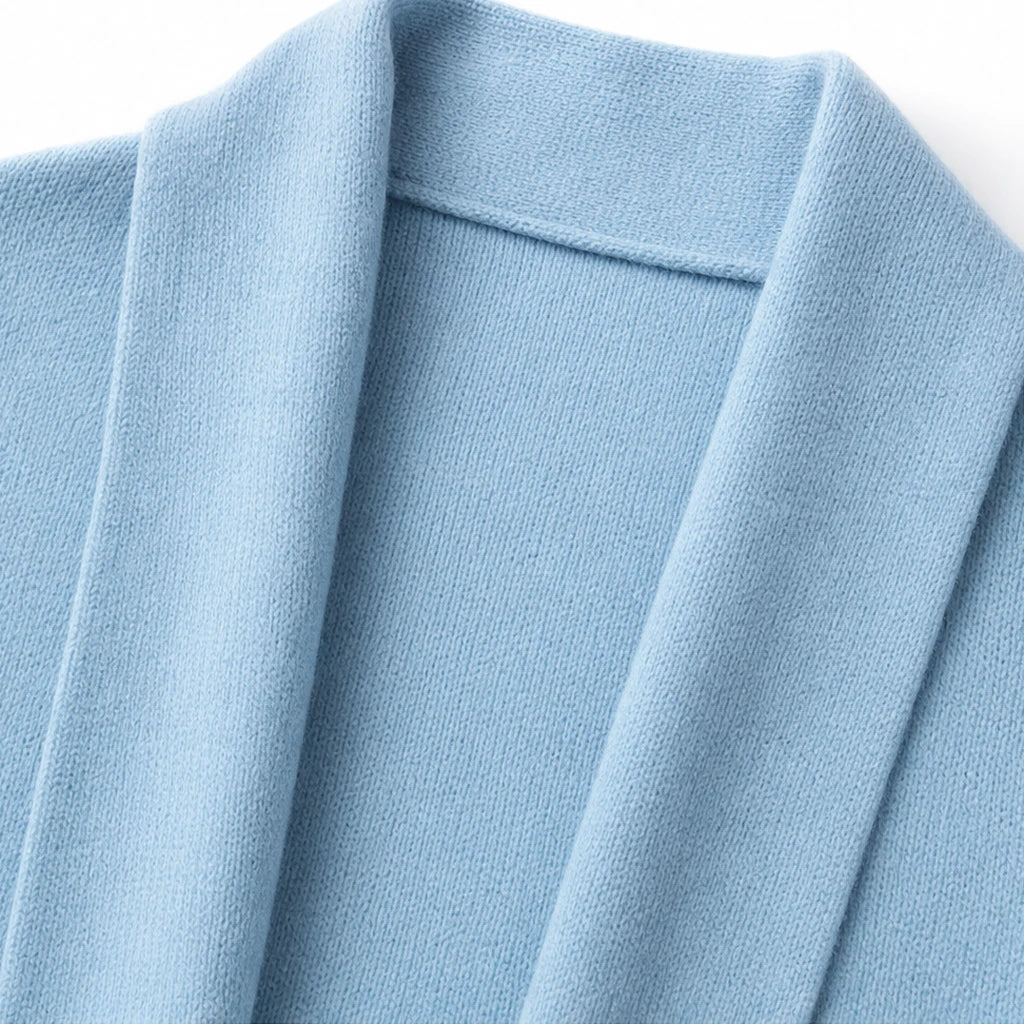 Cozyelle – Shawl-Collar Knit Open-Front Cardigan