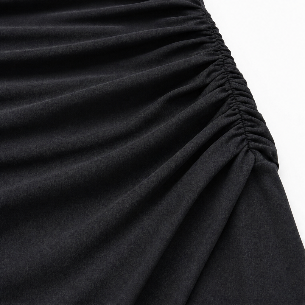 Elara – Cold-Shoulder Ruched Mermaid Evening Gown