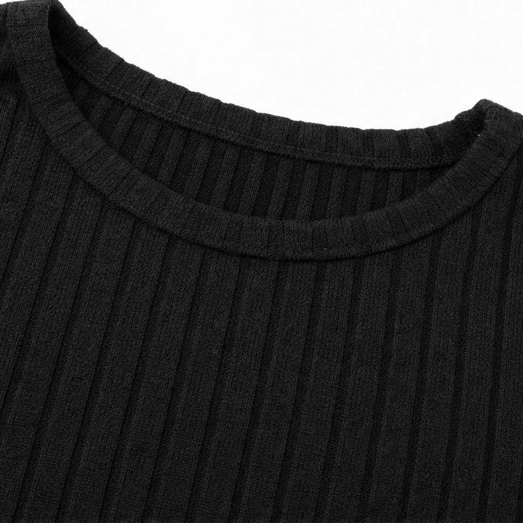 Ribbella – Ribbed-Knit Top And Straight-Leg Pants Set