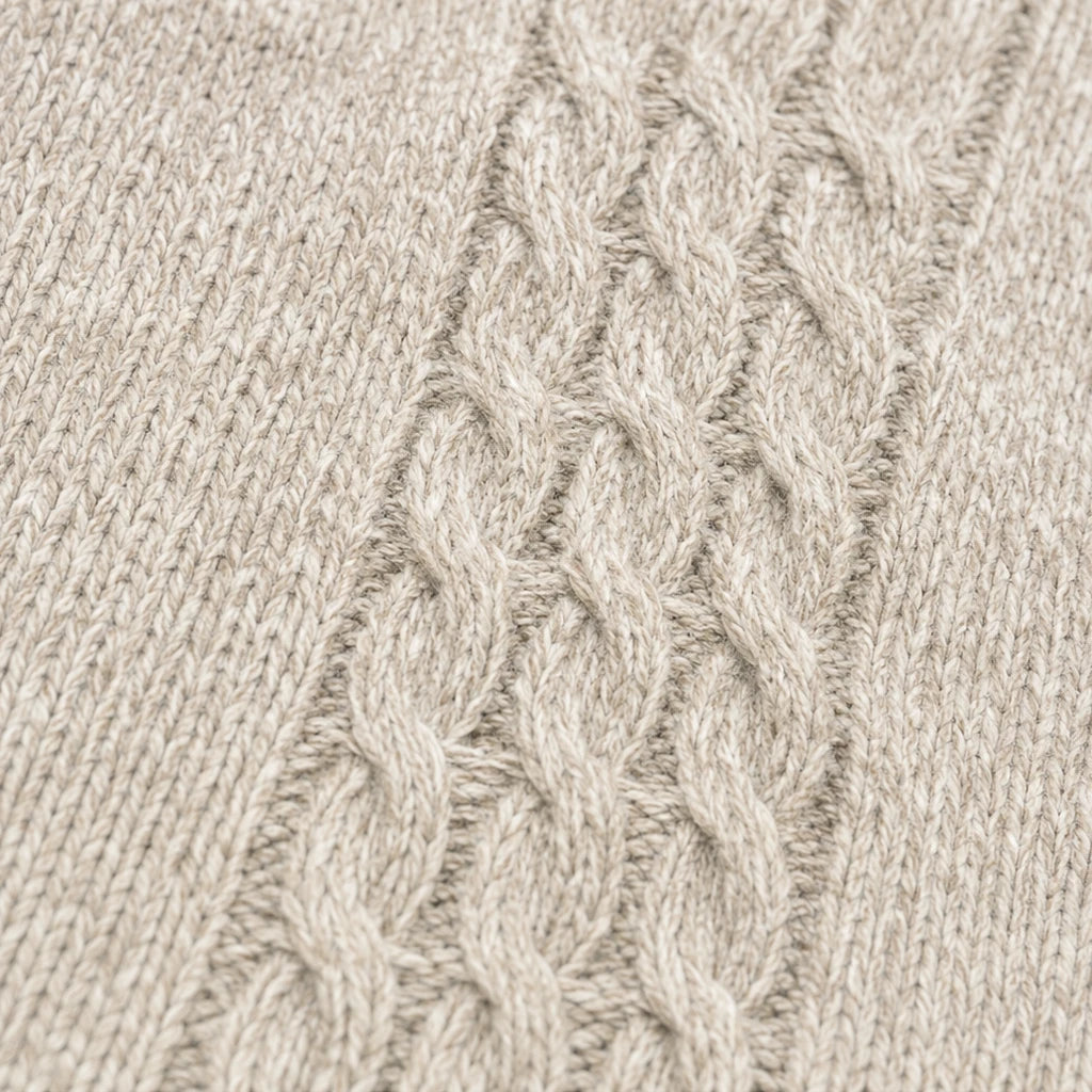 Cabelune – High-Neck Cable-Knit Cape Poncho Sweater