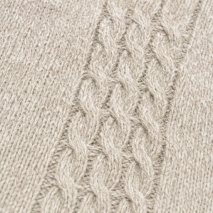 Cabelune – High-Neck Cable-Knit Cape Poncho Sweater