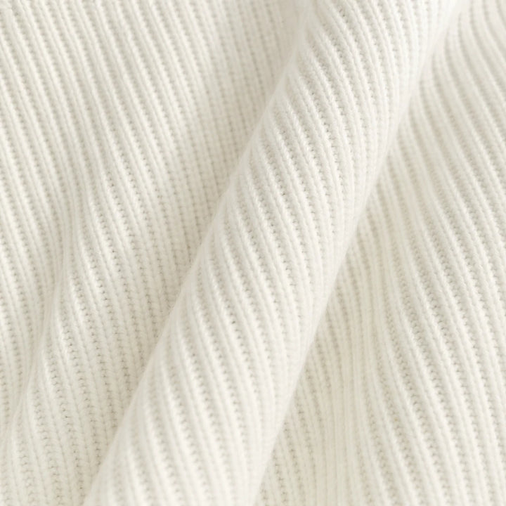 Denimelle – Denim-Look Detail Ribbed Henley Sweater