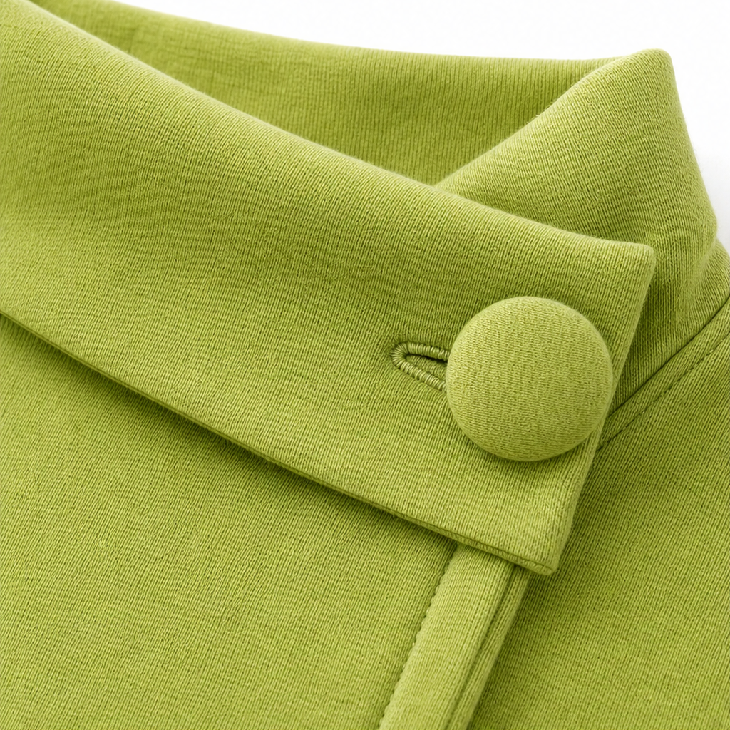 Draperly – Asymmetric Cowl Neck Button Sweatshirt