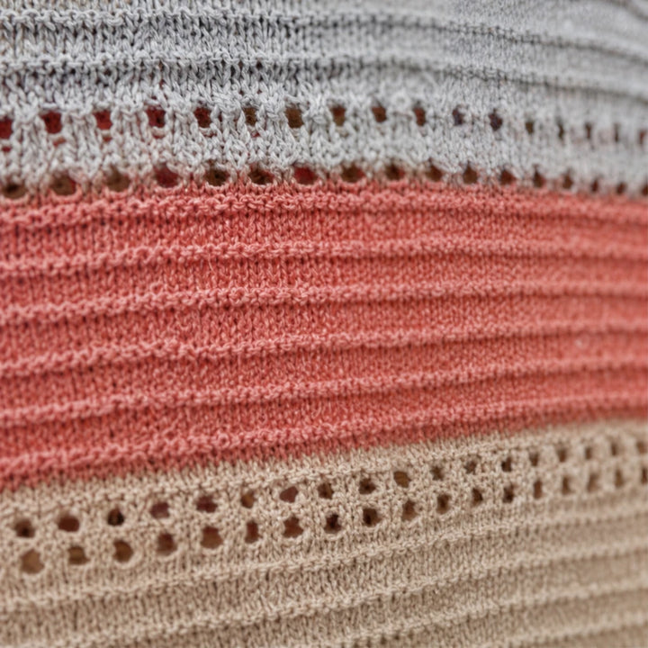 Colora Knit – Striped Hollow-Knit Hoodie