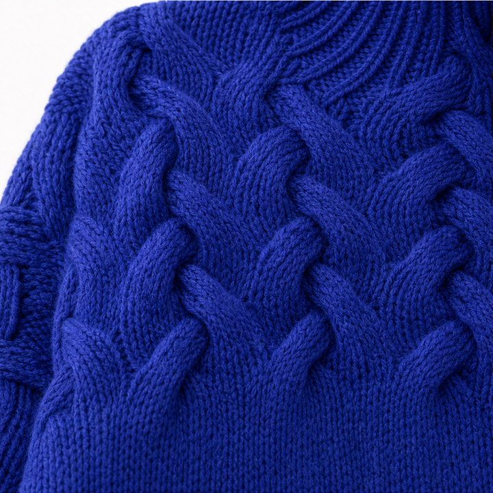 Cozette – Braided Cable-Knit Turtleneck Sweater
