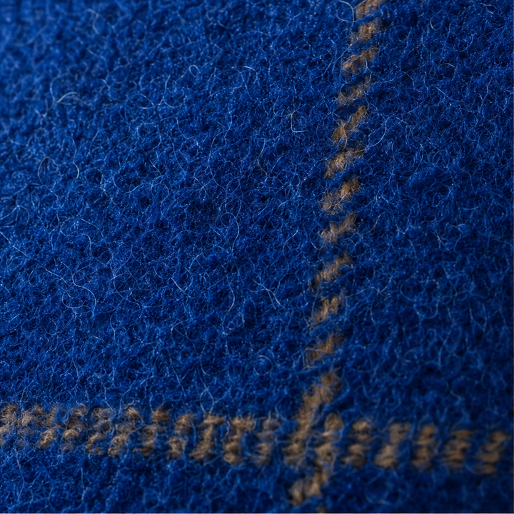 Checkwell – Royal Blue Checkered Two-Button Coat
