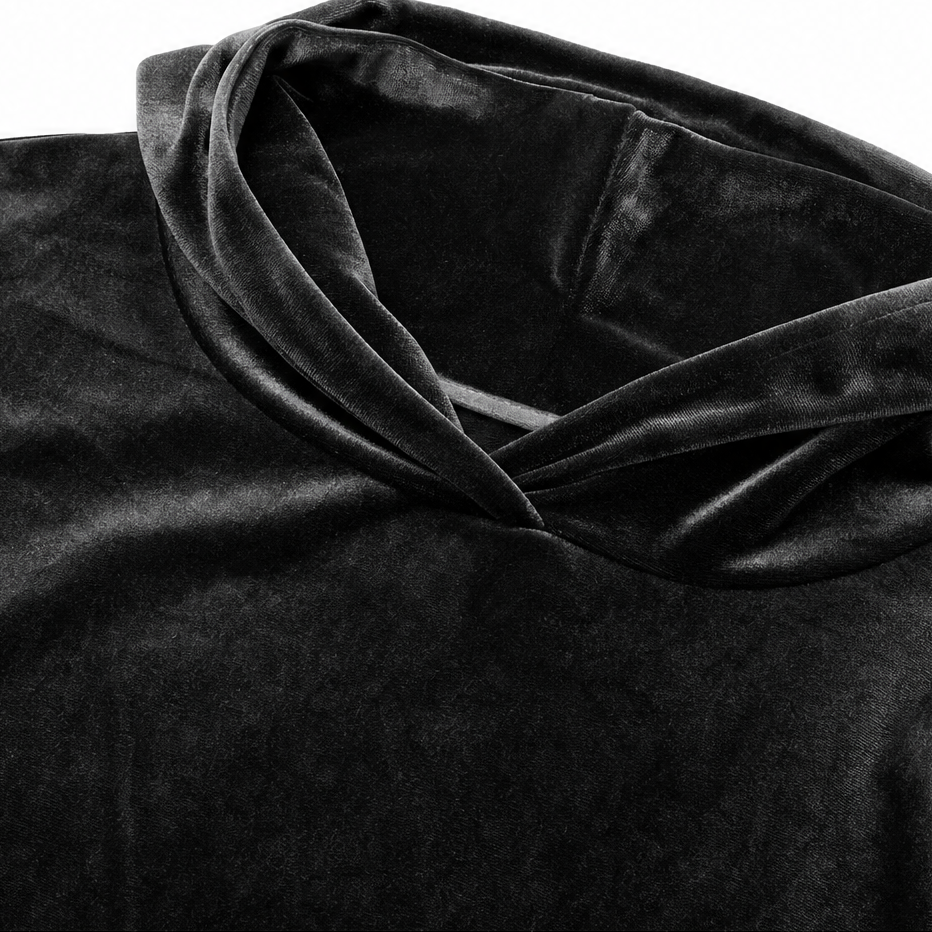 Velura – Contrast-Stripe Hooded Velour Tracksuit Set