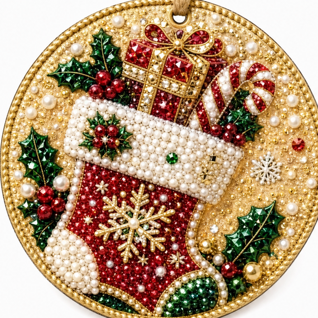 Yulebright – Beaded Gemstone Ornament Kit, Set Of 6