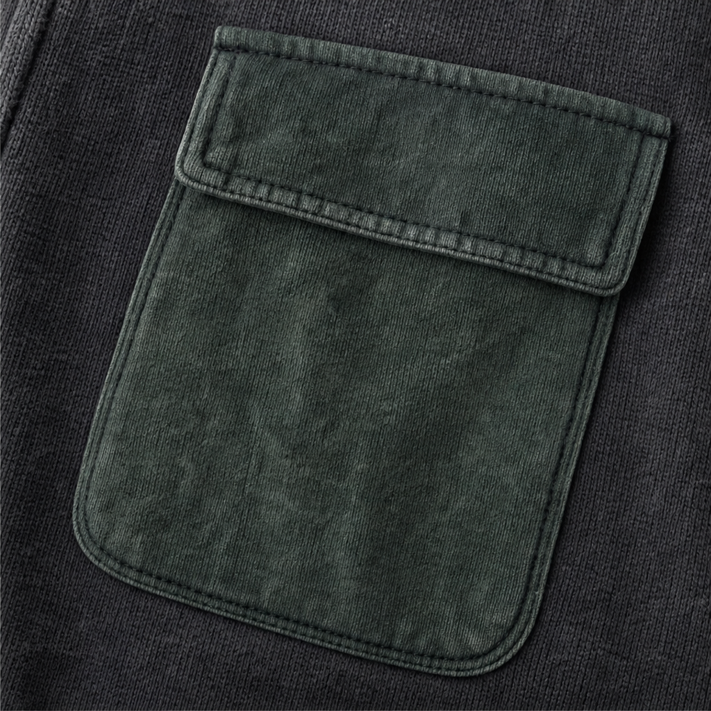 Patch & Thread – Contrast Pocket Drawstring Hem Knit Jacket