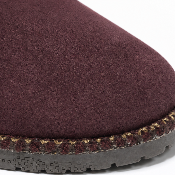 Coziva – Cable-Knit Cuffed Mid-Calf Suede Boots