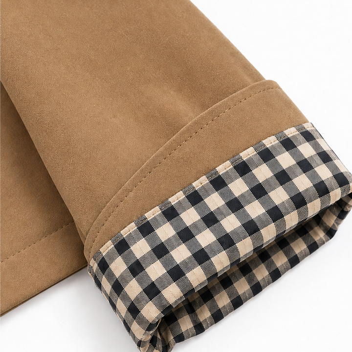 Wrenfield – Boxy Cropped Plaid-Lined Raglan Jacket