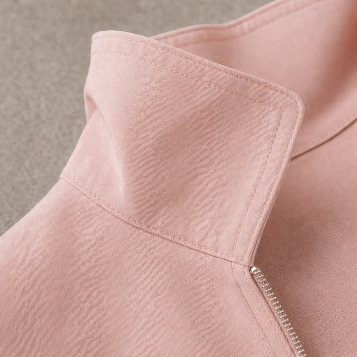 Quarterglow – Quarter-Zip Ribbed Knit Midi Dress