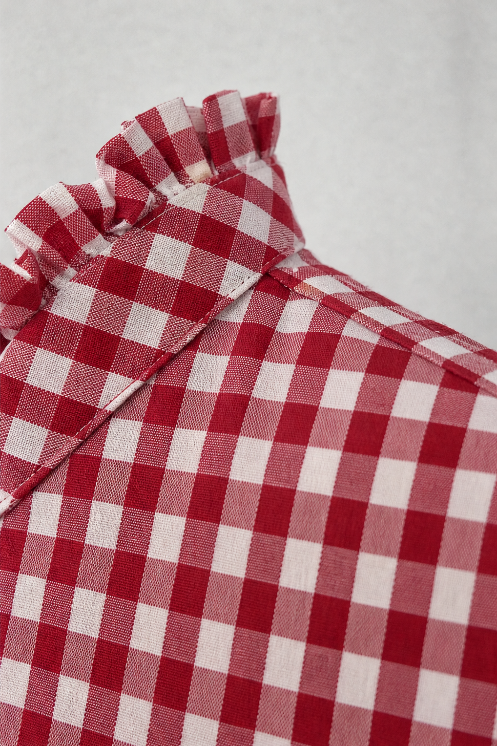 Rufina – Ruffled Collar Checked Print Blouse