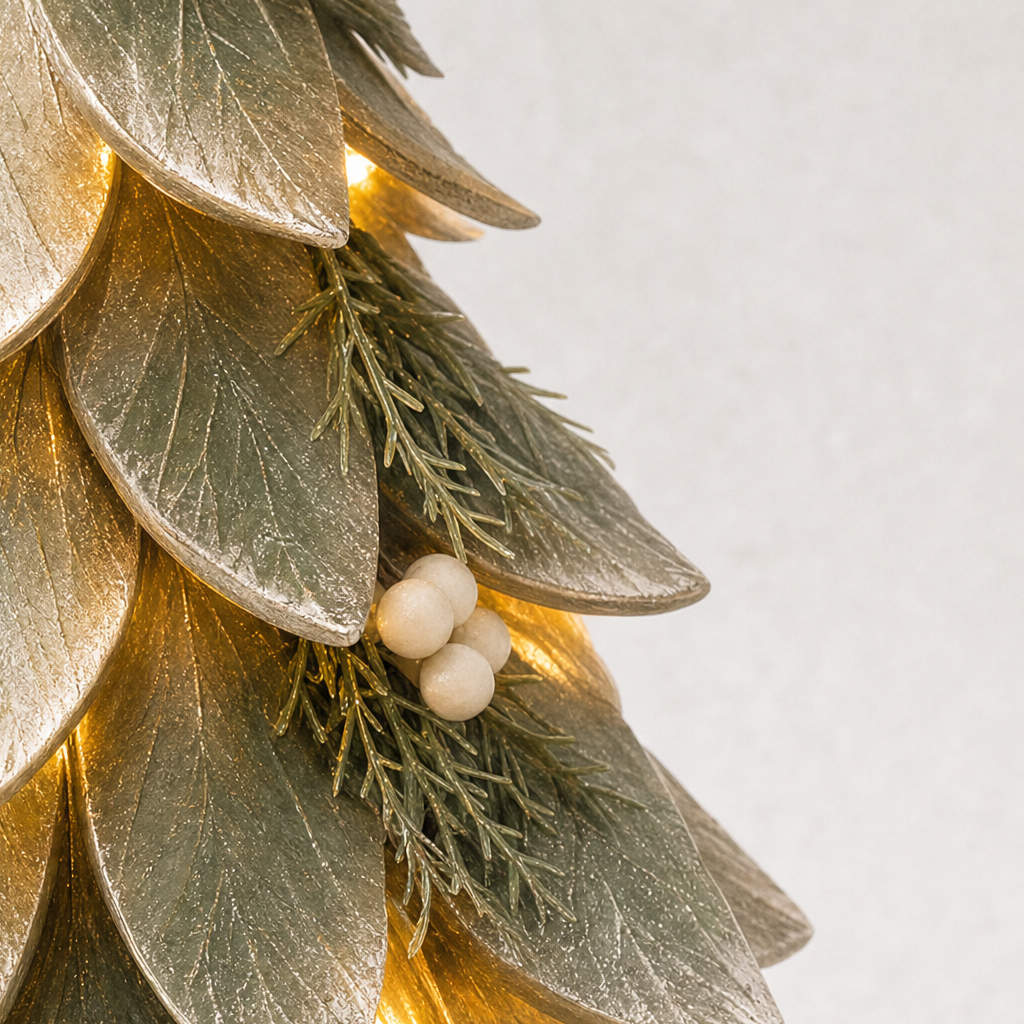 Winterleaf Glow – Layered Foliage Lighted Christmas Tree