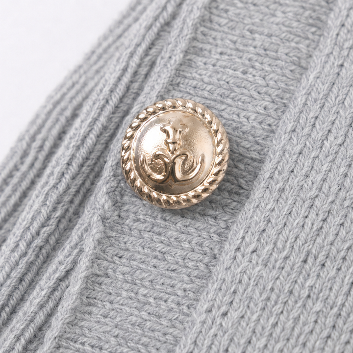 Marlowe – Oversized Gold Button Mock-Neck Sweater
