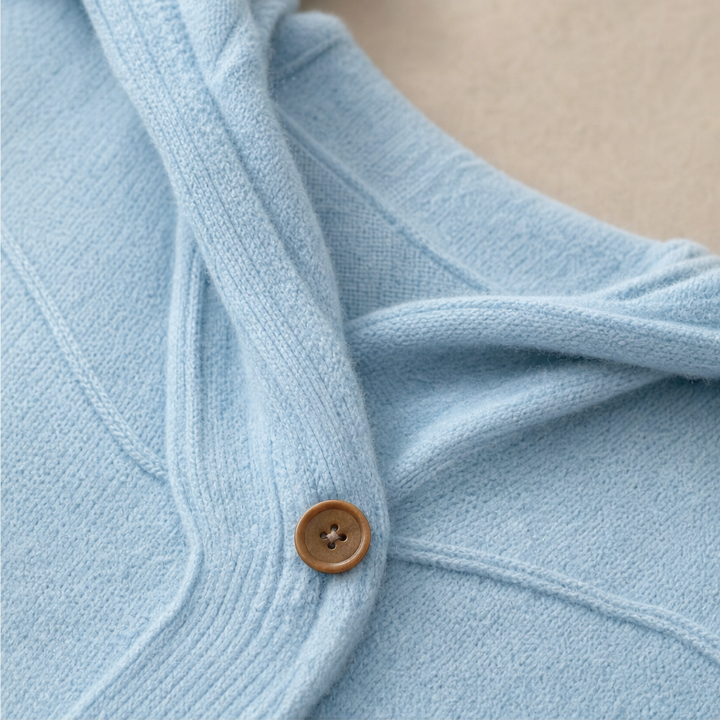 Lunette Wrap – Asymmetric Diagonal Hooded Knit Cardigan