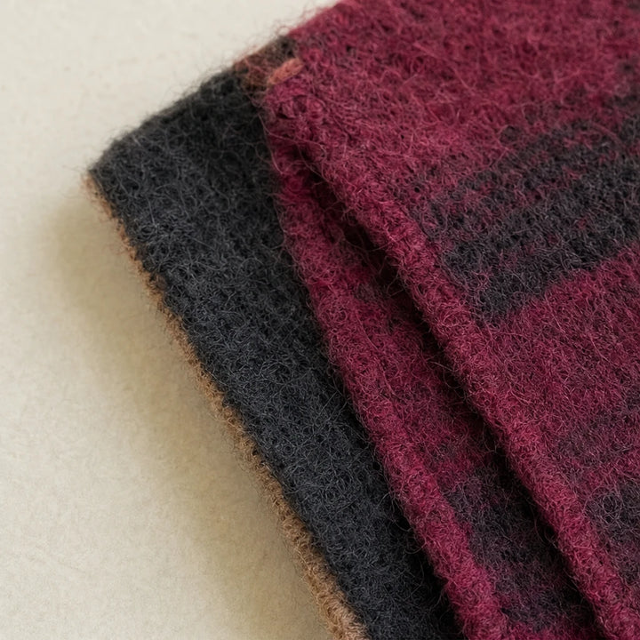 Wearbella – Multicolor Faux-Wrap Striped Knit Sweater