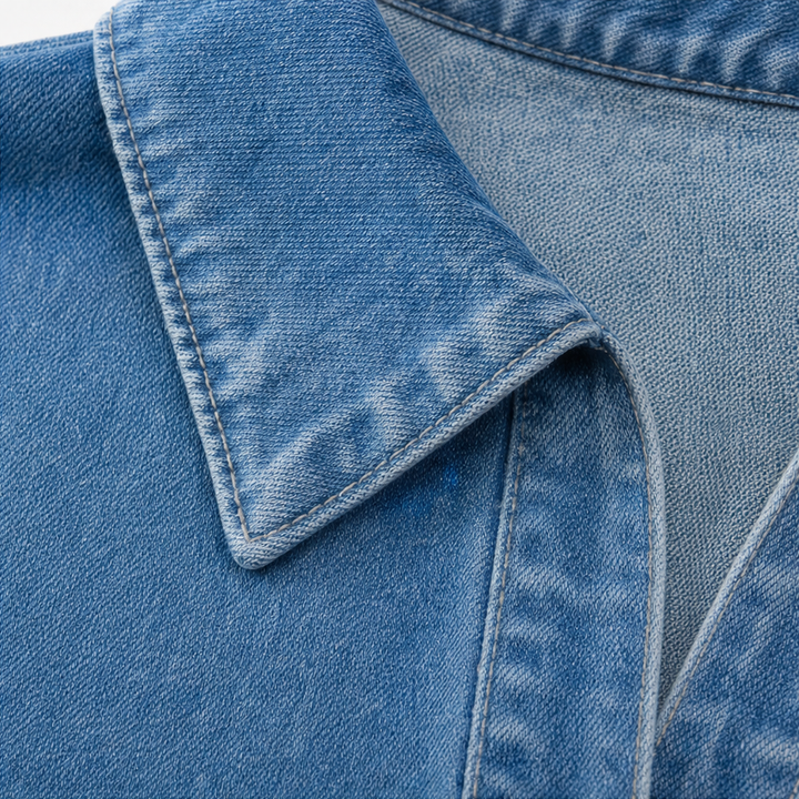 Denimelle – Soft-Washed Batwing Denim Tunic