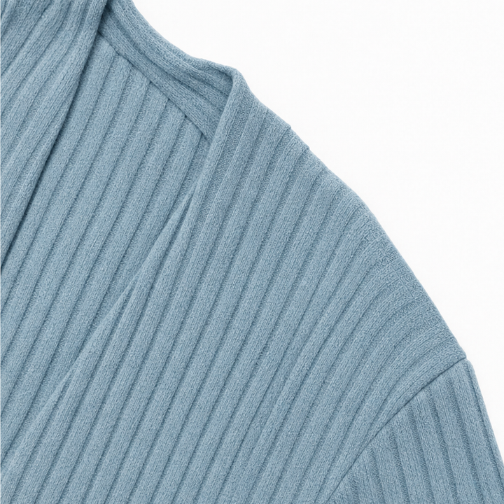 Draperly – Eyelet Waterfall Open-Front Cardigan
