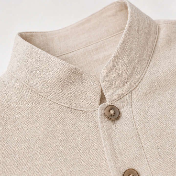 Wearlinne – Stand Collar Batwing Sleeve Linen Set