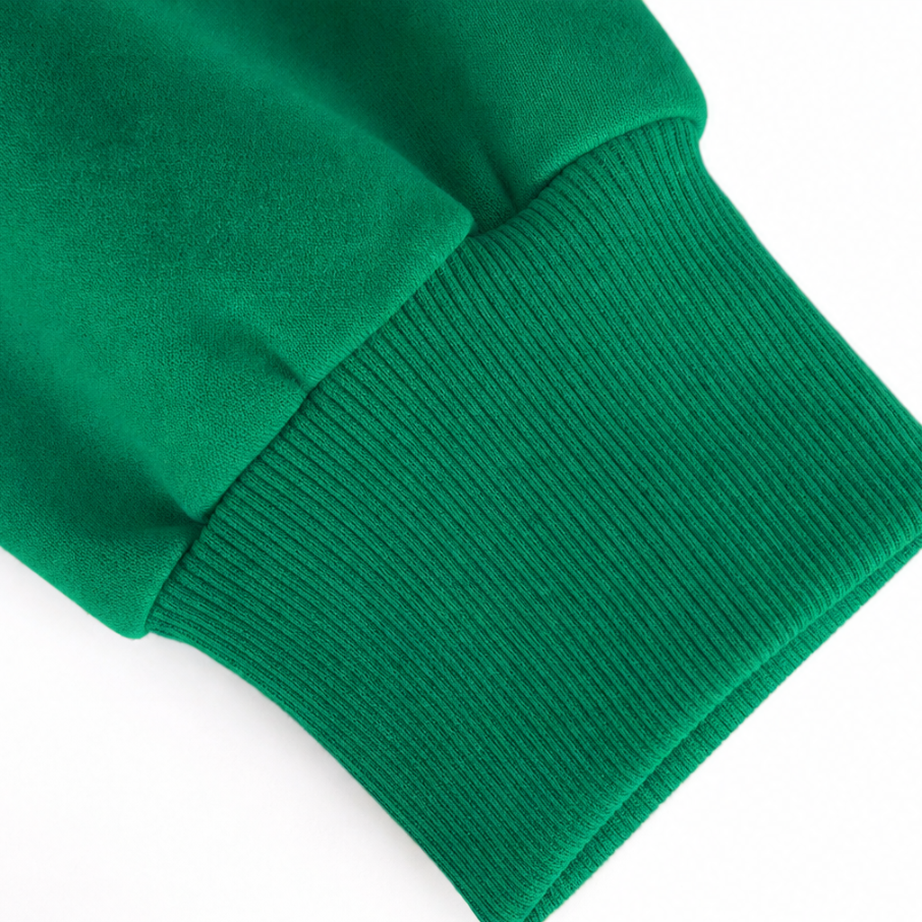 Verdant Ease – Drop Shoulder Side-Slit Sweatshirt